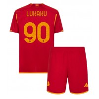 Camisa de time de futebol AS Roma Romelu Lukaku #90 Replicas 1º Equipamento Infantil 2023-24 Manga Curta (+ Calças curtas)